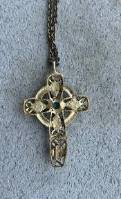 Sol D'or Soldor Vintage Signed Celtic Cross Pendant Necklace ...