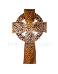 CELTIC WOOD CARVING - Celtic Cross - Irish Crossroads
