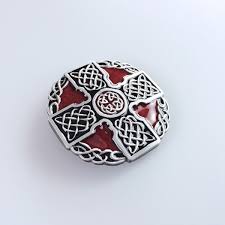 Vintage Red Enamel Knot Cross Totem Round Belt Buckle Boucle de Ceinture | eBay