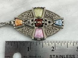 Celtic Pendant Necklace - Art Glass Stones, Costume Jewelry - Etsy UK