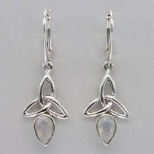 Rainbow MOONSTONE Celtic Earrings - Natural Gemstone - 925 Sterling Silver #24e | eBay