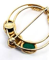 D'Abros carved Scarab Egyptian Revival 12k gold filled ...