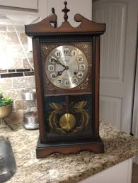 ALARON 31 Day Wall or Mantel Pendulum Clock Peacock Gold ...
