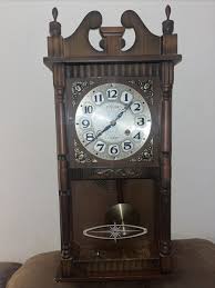 Vintage Kamos Wooden Wall Clock with Pendulum and Atomic ...