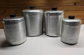 Vintage Canister Set of 4 Spun Aluminum Retro 1950's-1960's ...