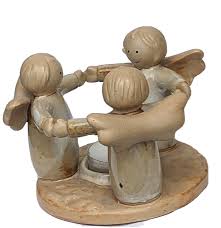 Angel friendship circle ceramic candle tea light holder ...