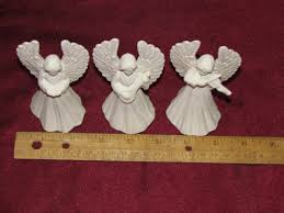 Ceramic Bisque Set Of 3 Small Angels With Instruments unpainted ready to paint - Fat Cat Ceramics