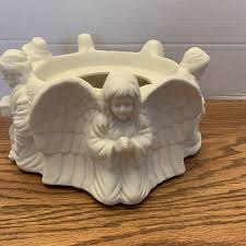 VTG Traditions Nativity Porcelain Bisque Candle Holder ...