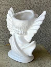 Circa 1960 Petite Bisque Porcelain Angel & Dove Vase, Japan ...