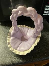 vintage light purple ceramic easter basket hand painted 9" high x 9" long x 7 " | eBay