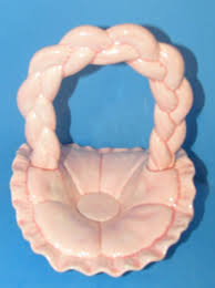 Vtg Rare Soft Pastel Ceramic Flower Basket w/Hallmark Bunny Plush L@@K | eBay