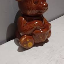 Vintage 1970s Ceramic Honey Pot/keeper Baby Bear With ...