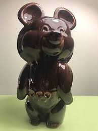 STUNNING 11” BIG MISHA BEAR PORCELAIN MASCOT ...