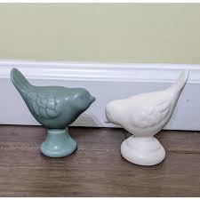 Accents | Set Pair Of Vintage Shabby Style Porcelain White And Green Bird Shelf Sitter | Poshmark