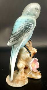 Pair of Porcelain Parakeet & Flower Figurines Made in Japan mABN | eBay