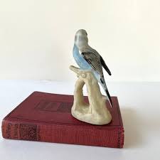 Vintage Blue Parakeet Bird Ceramic Figurine, 1950s 1960s - Etsy New Zealand