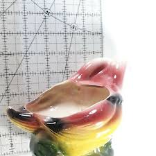 Two Ducks Planter Pink Yellow Green Ceramic Vintage | eBay