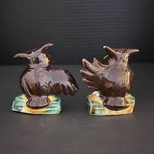 Vintage Comical Owl Salt & Pepper Shakers Ceramic Hand-Painted Cork Stoppers | eBay