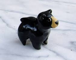Black Bear Sculpture - Bear Ceramic Figurine - Forrest ...