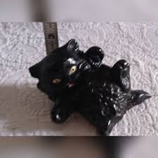 Vintage Ceramic BLACK CAT - Etsy Canada