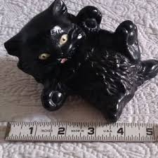 Vintage Ceramic BLACK CAT - Etsy