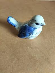 Three Ceramic Hand Painted Blue and White Birds - Etsy UK