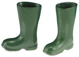 Green Rubber Boots | Mary's Dollhouse Miniature Accessories