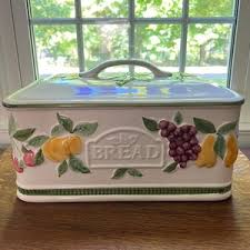 Vintage Ceramic Bread Box, Made in Portugal, Fruit Themed - Etsy