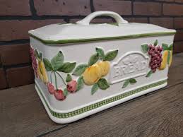 Vintage Ceramic Made in Portugal Bread Box - Etsy