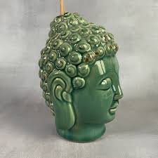 Small ceramic Buddha head perfume diffuser Height ~13.5cm