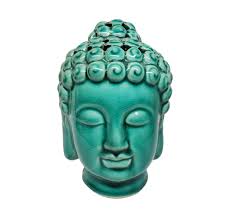 Ceramic Buddha Head Statue Figurine Potpourri Sachet Holder Green Scent | eBay