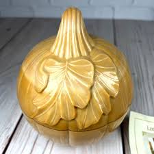 Longaberger Orange / Caramel Milk Glass Pumpkin SWIRL LEAF ...
