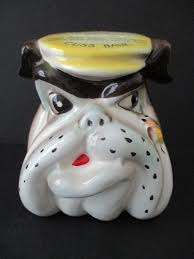 VINTAGE Ceramic Bulldog Cuss Bank with Bee 5" Tall | eBay