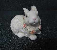 Vintage K's Collection Easter Bunny Figurine- Flower Necklace ~ 4" Tall #1 | eBay