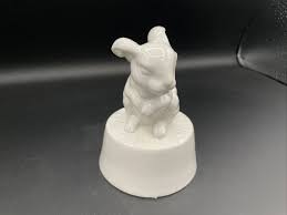 Pure White Ceramic Bunnies Musical Figurine "Here Comes ...