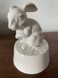 Vintage Rabbit Bunny Easter Ceramic Music Box Peter ...