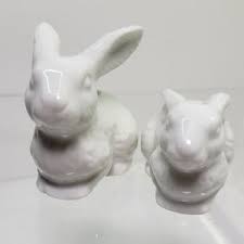Vintage Porcelain Bunny's, White OMC 1960's Collectable ...