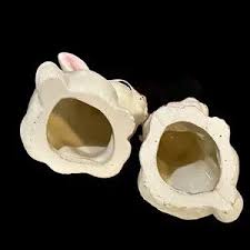 Scioto | Accents | 3 Vintage Ceramic Easter Bunny Rabbits Scioto Mold 85 White Glazed Handpainted | Poshmark