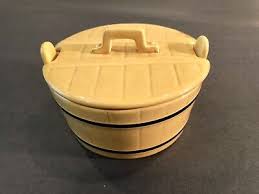 Vintage West Germany Ceramic Sugar Honey Bowl Basket Trinket Jar w/ Lid Yellow | eBay