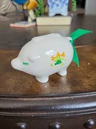 Piggy/coin Small Ceramic Bank with Turtle & Flowers 3 Inch ...