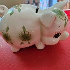 Accents | Vintage Ceramic Piggy Bank Has Stopper On Bottom ...