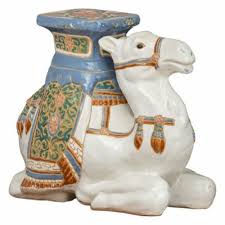 Vintage Ceramic Camel Garden Stool - Mecox Gardens