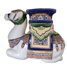 Vintage Hollywood Regency Moorish Ceramic Camel Plant Stand ...