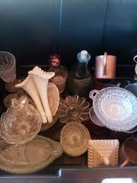Box Full Of. old Glass Collectibles !!!