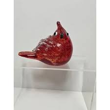 Unmarked | Art | Vintage Art Glass Red Bird Figurine ...