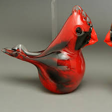 Cardinal Glass bird figurine | Small red cardinal | vermont ...