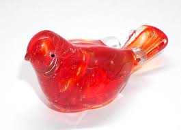 VTG M. B. Daniels Red Bird Blown Glass Paperweight Japan | eBay