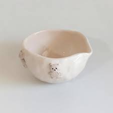 Handmade Ceramic Matcha Bowl With Cute Teddy Bears, Unique ...
