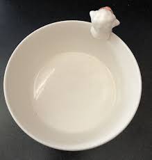 Indra Sheep Bowl White/Green Fine Stoneware Ceramic 3D ...