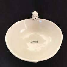 Set Of Dog 3-D Cup Plates White Black Dog Bone | eBay